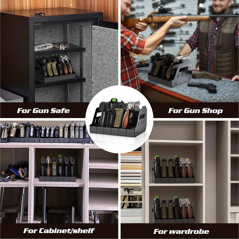 LULACOOL Gun Rack for Pistol, Soft Foam Pistol Holder for Gun Safe, Cabinet, Storage, Handgun Stand Organizer Accessories with Gun Slots.Handgun Rack Stand Display Holder - Image 3